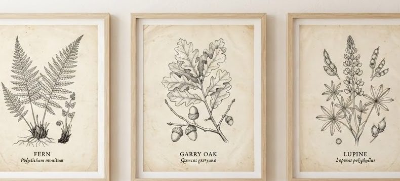 Botanical Triptych Set — detail view