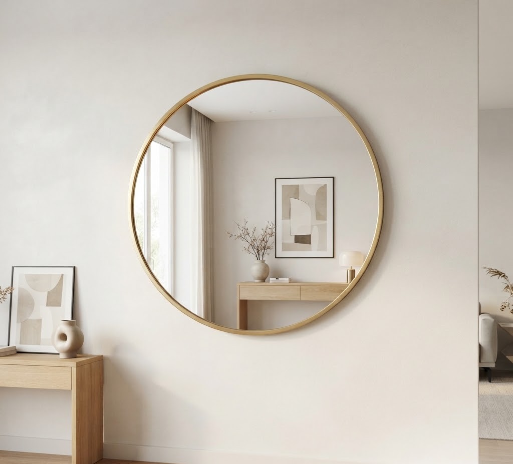 Brass Wall Mirror 60cm — Round Brass
